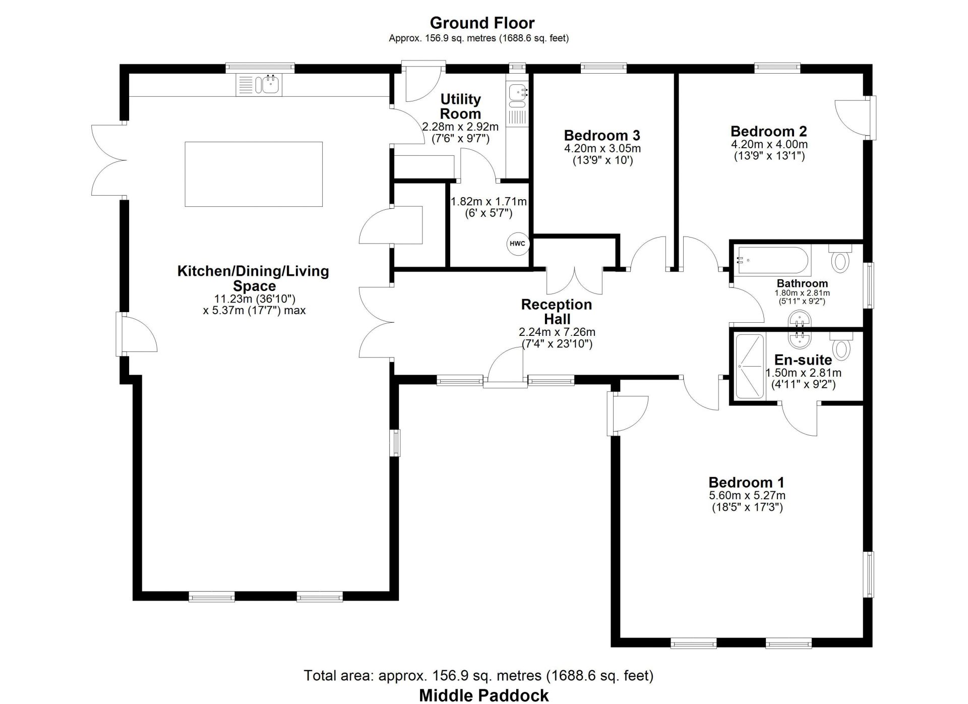 Middle Paddock, The Paddocks, Waynriggs Terrace, Hexham