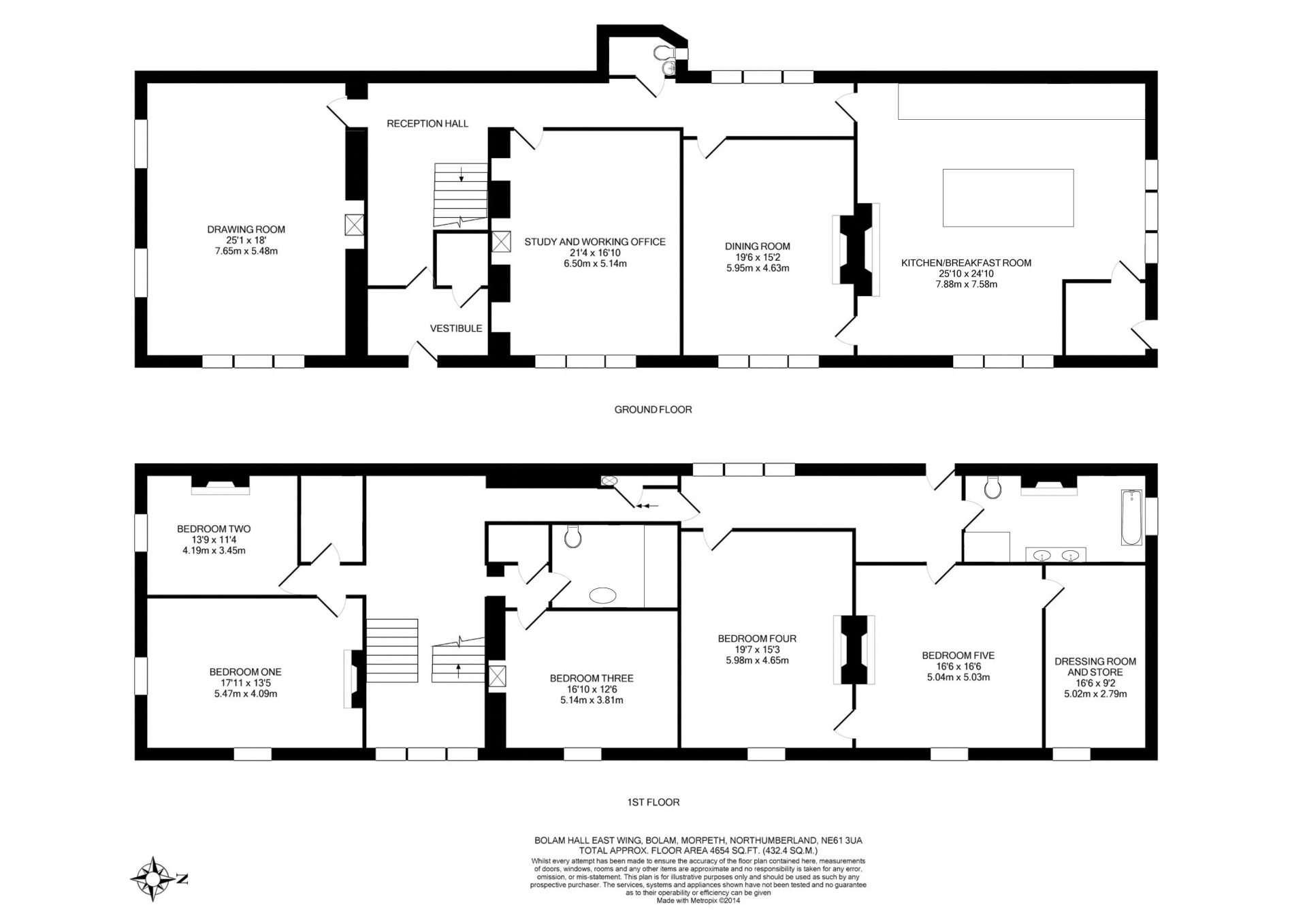East Wing, Bolam Hall, Bolam, Morpeth, Northumberland